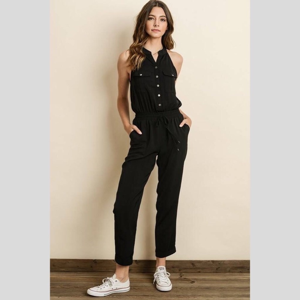 Vici Black Utility Jumpsuit